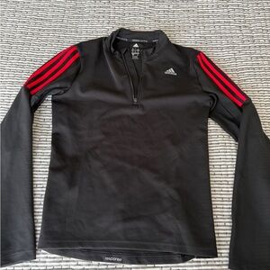 Women’s Adidas Black Hoodie with Red Stripes